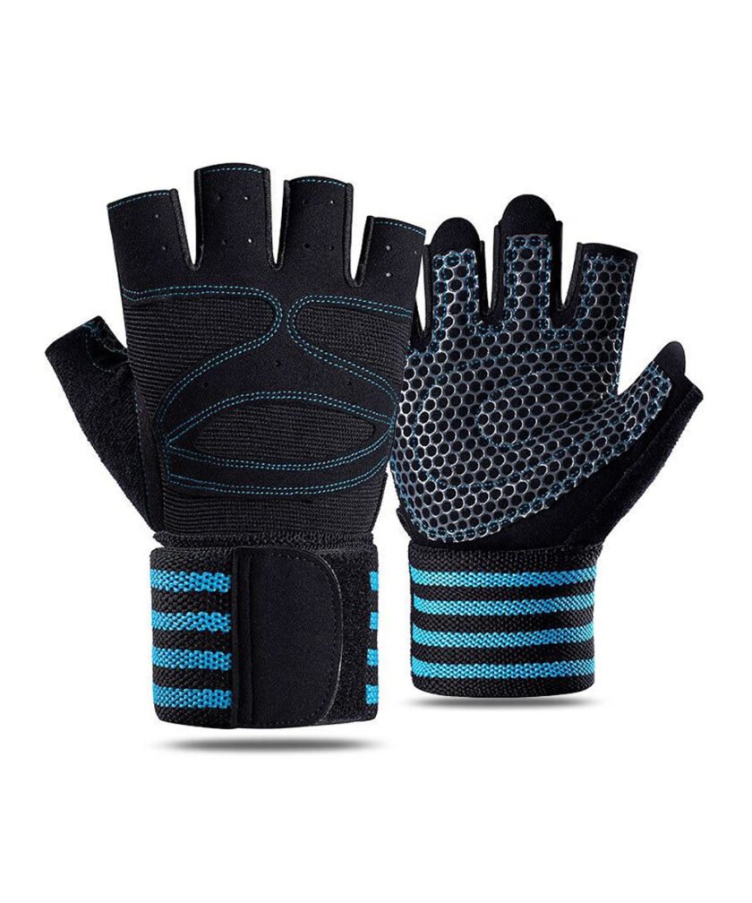 weight lifting fitness gloves blue