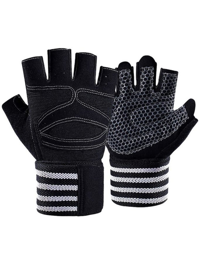 weight lifting fitness gloves white