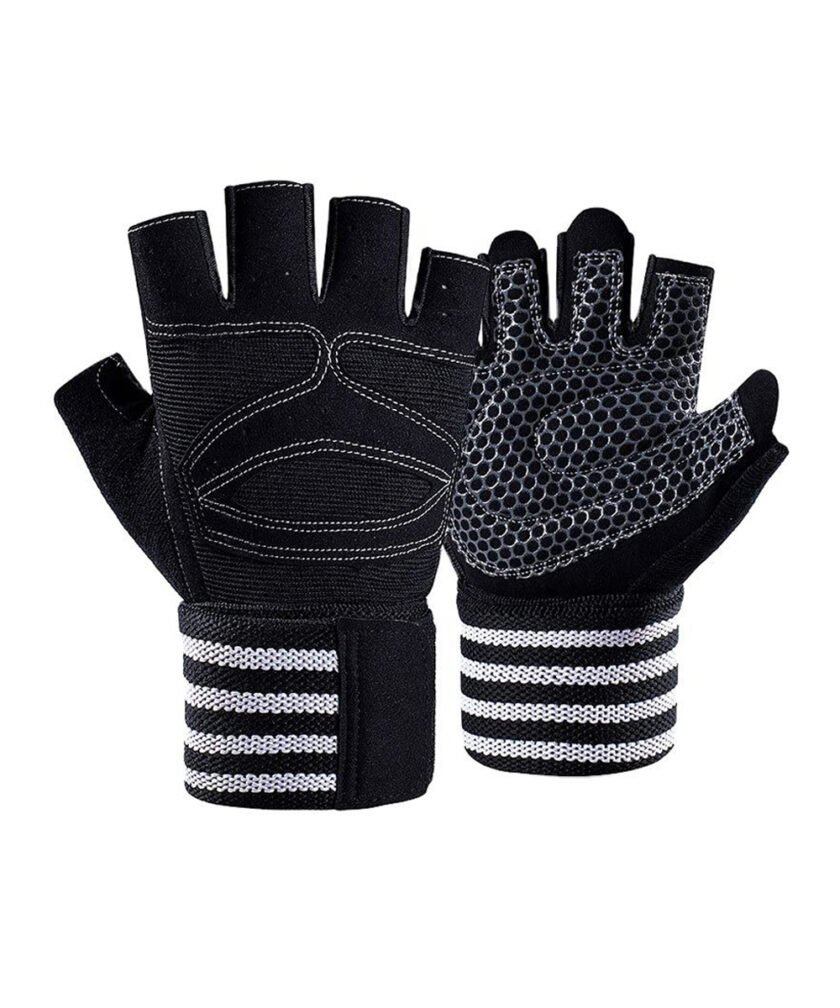 weight lifting fitness gloves white